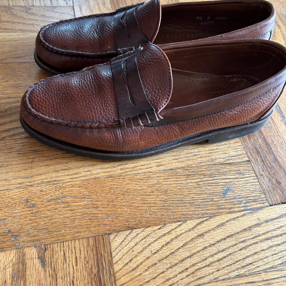 Women look at SHOES! Classic rich American Allen Edmonds Brown Leather Slip-Ons - Picture 2 of 4